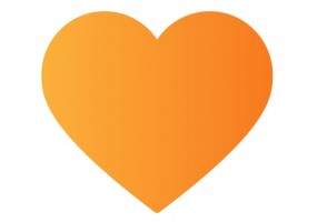 Sticker Coeur parfait orange