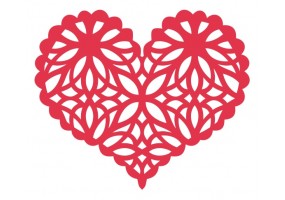 Sticker Coeur rouge arabesque