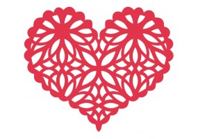 Sticker Coeur rouge arabesque