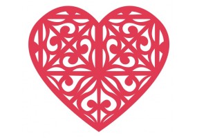 Autocollant mural Coeur rouge arabesque