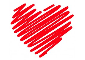 Sticker Coeur rouge crayon