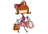 Sticker petite fille shopping