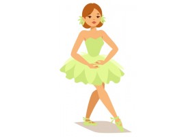 Sticker Danseuse robe verte