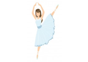 Sticker Danseuse leve robe blanche