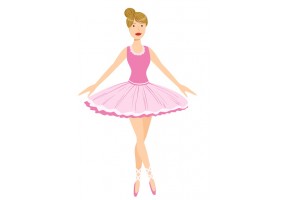 Sticker Danseuse rose