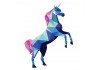 Sticker Licorne origami bleu