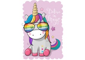 Sticker Licorne avec lunette de soleil