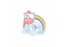 Sticker bebe Licorne arc en ciel