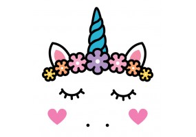 Sticker Licorne de face personnalise