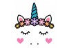 Sticker Licorne de face personnalise