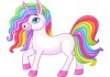 Sticker Licorne couleur arc en ciel