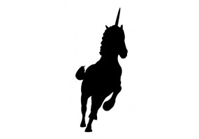 Sticker Licorne en course