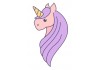 Sticker Licorne violette chevelure