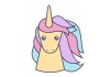 Sticker Licorne de face corne