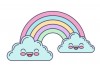 Sticker mural nuage arc en ciel