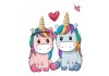 Sticker Licorne couple coeur