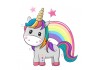 Sticker chambre Licorne coeur arc en ciel