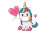 Sticker Licorne ballon coeur