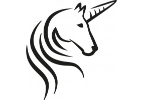 Sticker Licorne cheval noir
