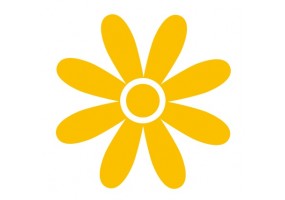 Sticker Fleurs simple jaune