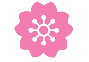 Sticker Fleurs rose simple