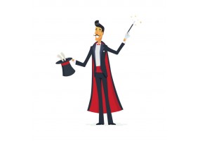 Sticker mural magicien