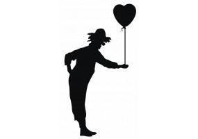 Sticker clown silhouette ballon