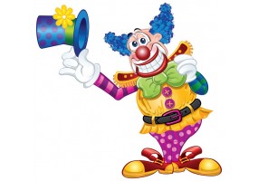 Sticker clown bonjour