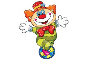 Sticker clown sur roue