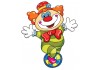 Sticker clown sur roue