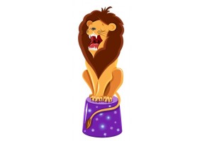 Sticker lion sur totem