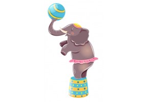 Sticker elephant sur totem