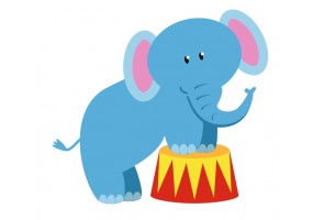Sticker grand elephant bleu