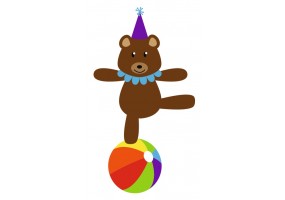 Sticker ourson sur ballon