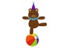 Sticker ourson sur ballon
