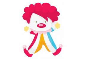 Sticker mural clown rigolo