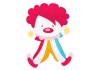 Sticker mural clown rigolo