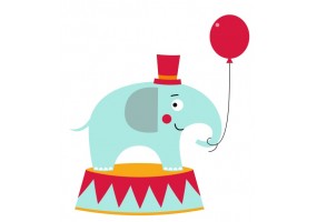 Sticker elephant tient ballon
