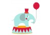 Sticker elephant tient ballon