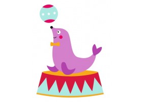 Sticker otarie jongle