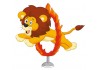 Sticker lion saute flamme