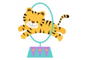 Sticker bebe lion saute