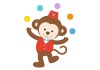 Sticker petit singe clown