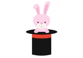 Sticker lapin rose