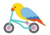 Sticker perroquet sur velo
