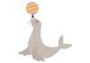 Sticker phoque ballon
