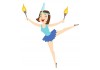 Sticker fille de cirque