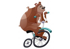 Sticker gros ours sur velo