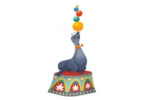 Sticker phoque avec ballon