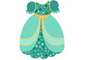 Sticker Robe princesse emeraude